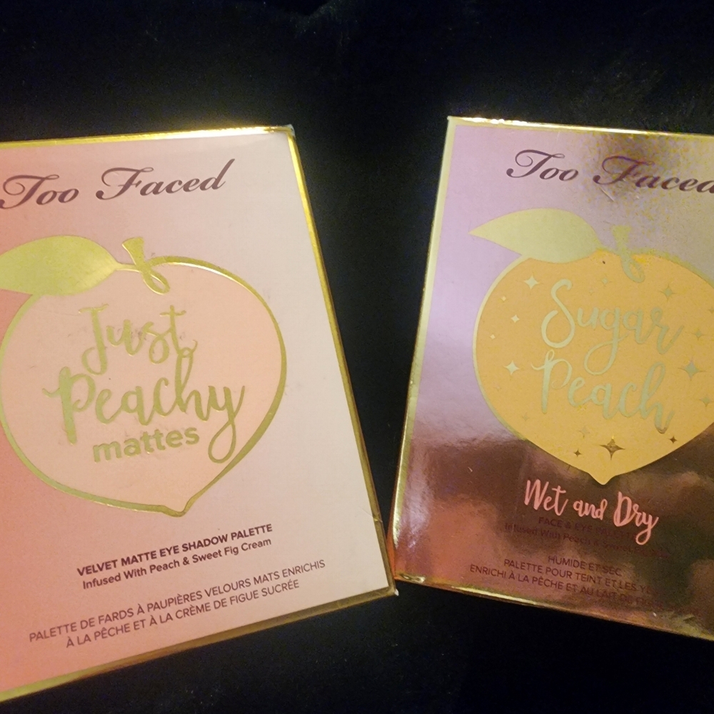 Too Faced Sugar Peach Palette & Just Peachy Mattes Eyeshadow Palette, NWT